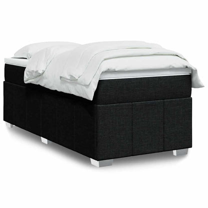 Box Spring Postel S Matrací Černá Textil