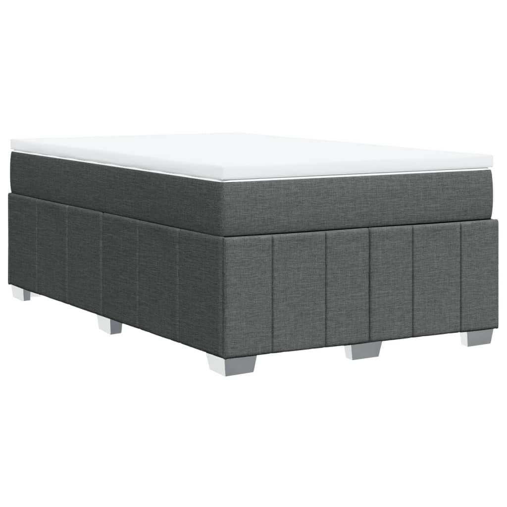 Box Spring Postel S Matrací Tmavě Šedá 120X190 Cm Textil