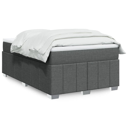 Box Spring Postel S Matrací Tmavě Šedá 120X190 Cm Textil