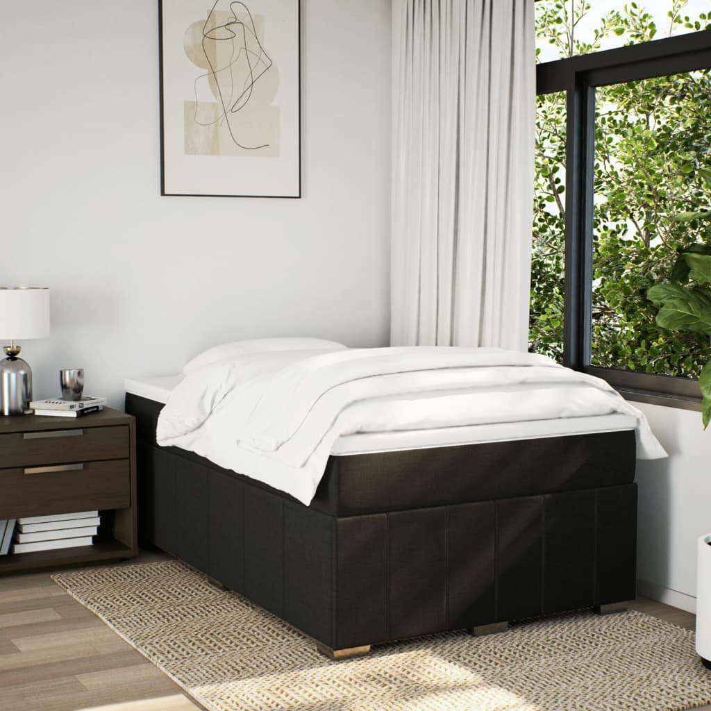 Box Spring Postel S Matrací Černá 120X190 Cm Textil