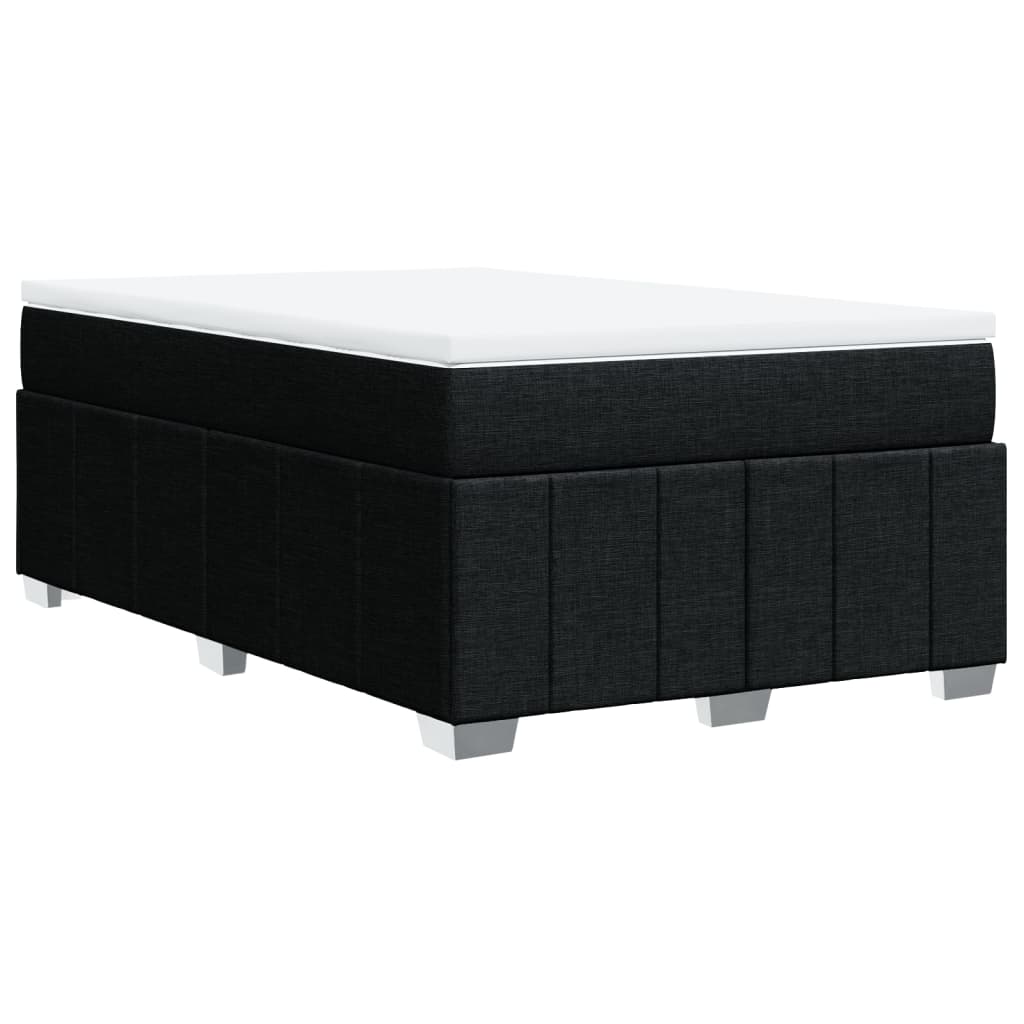 Box Spring Postel S Matrací Černá 120X190 Cm Textil