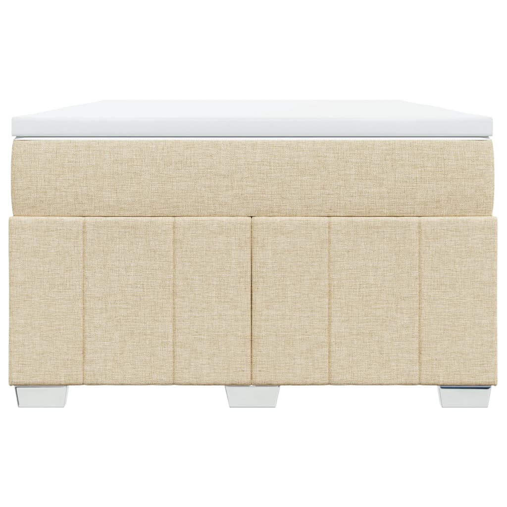 Box Spring Postel S Matrací Krémová 120X190 Cm Textil