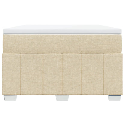 Box Spring Postel S Matrací Krémová 120X190 Cm Textil