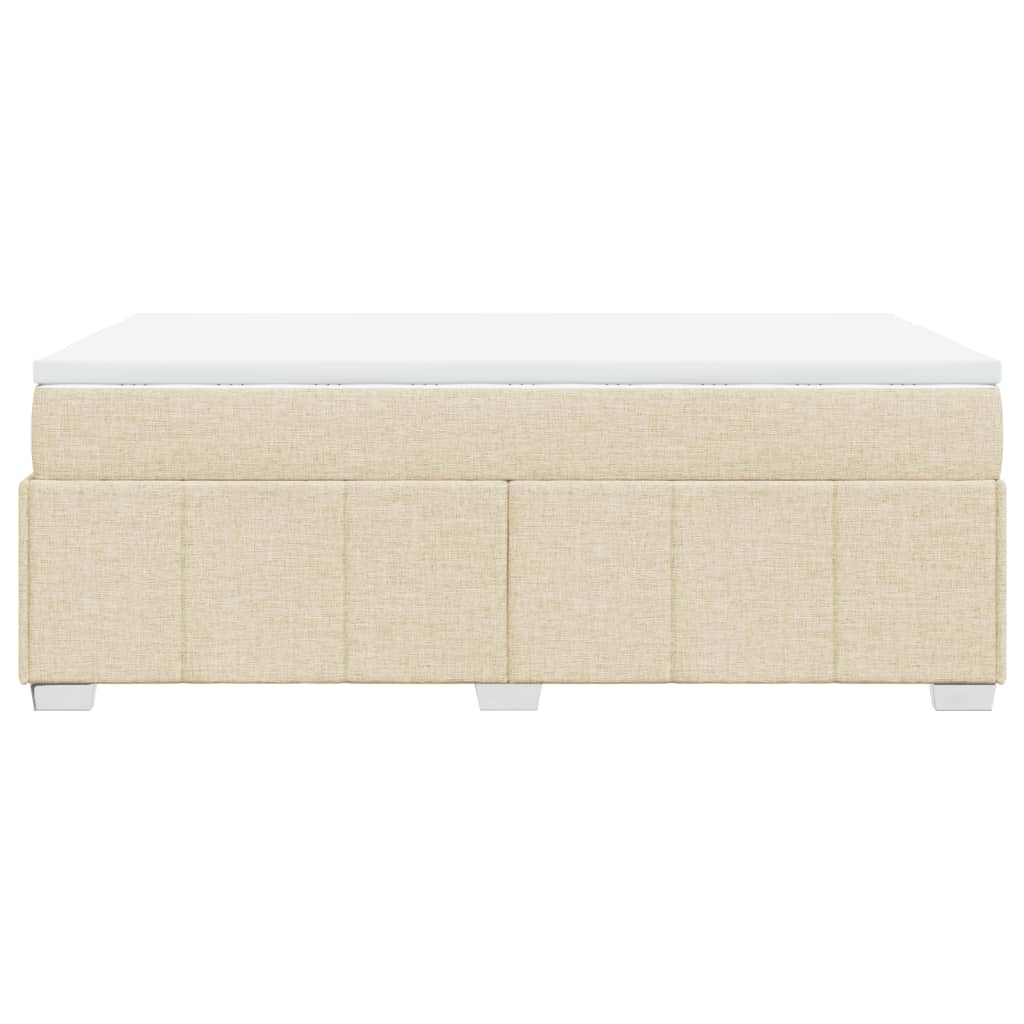 Box Spring Postel S Matrací Krémová 120X190 Cm Textil