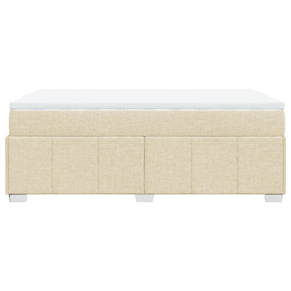 Box Spring Postel S Matrací Krémová 120X190 Cm Textil