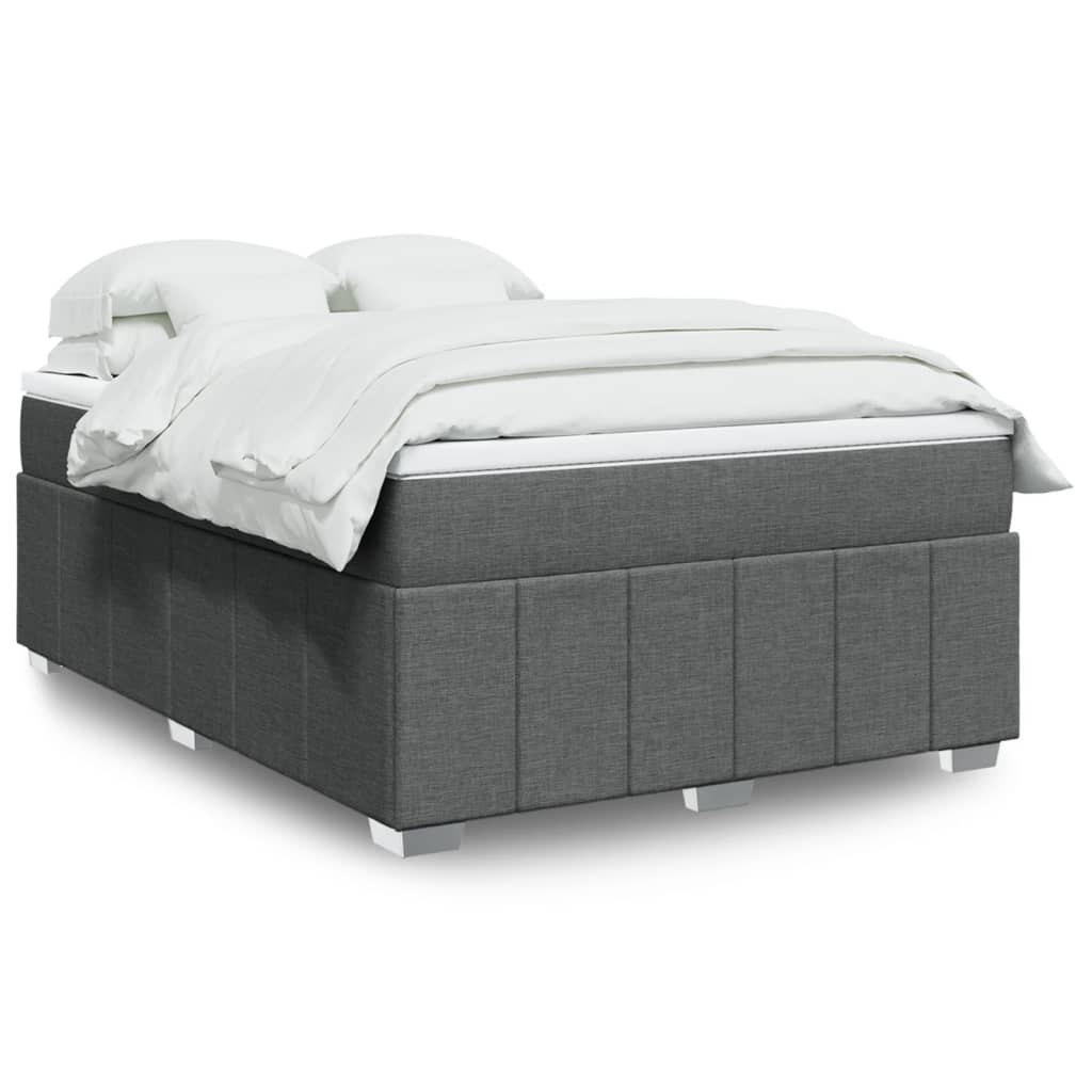 Box Spring Postel S Matrací Černá Textil