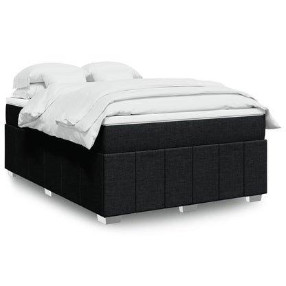 Box Spring Postel S Matrací Černá Textil