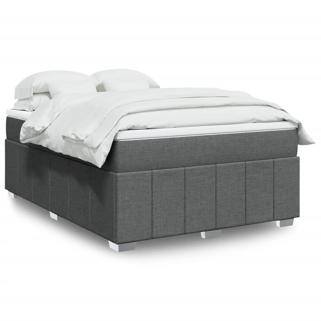 Box Spring Postel S Matrací Černá Textil