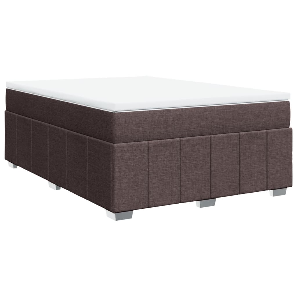 Box Spring Postel S Matrací Tmavě Hnědá 160X200 Cm Textil