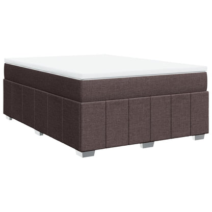 Box Spring Postel S Matrací Tmavě Hnědá 160X200 Cm Textil