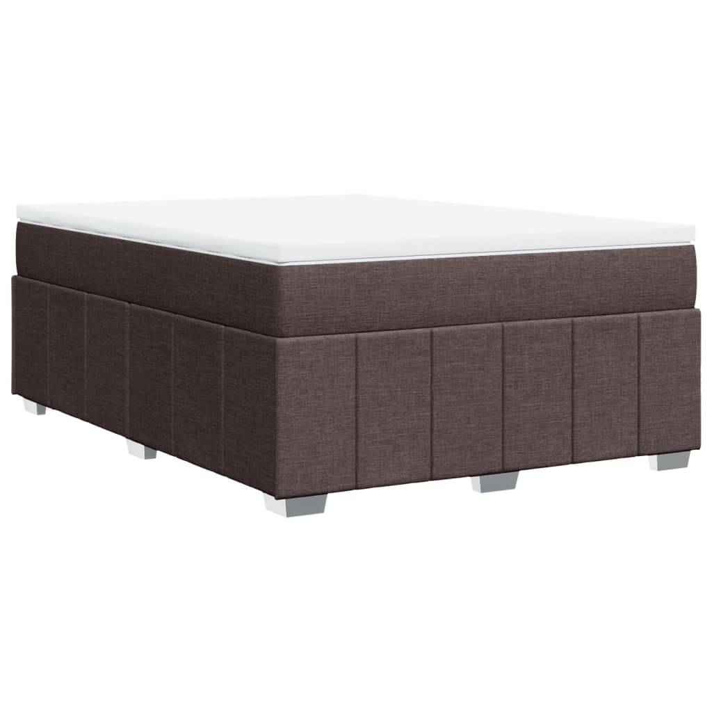 Box Spring Postel S Matrací Tmavě Hnědá 160X200 Cm Textil
