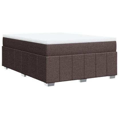 Box Spring Postel S Matrací Tmavě Hnědá 160X200 Cm Textil