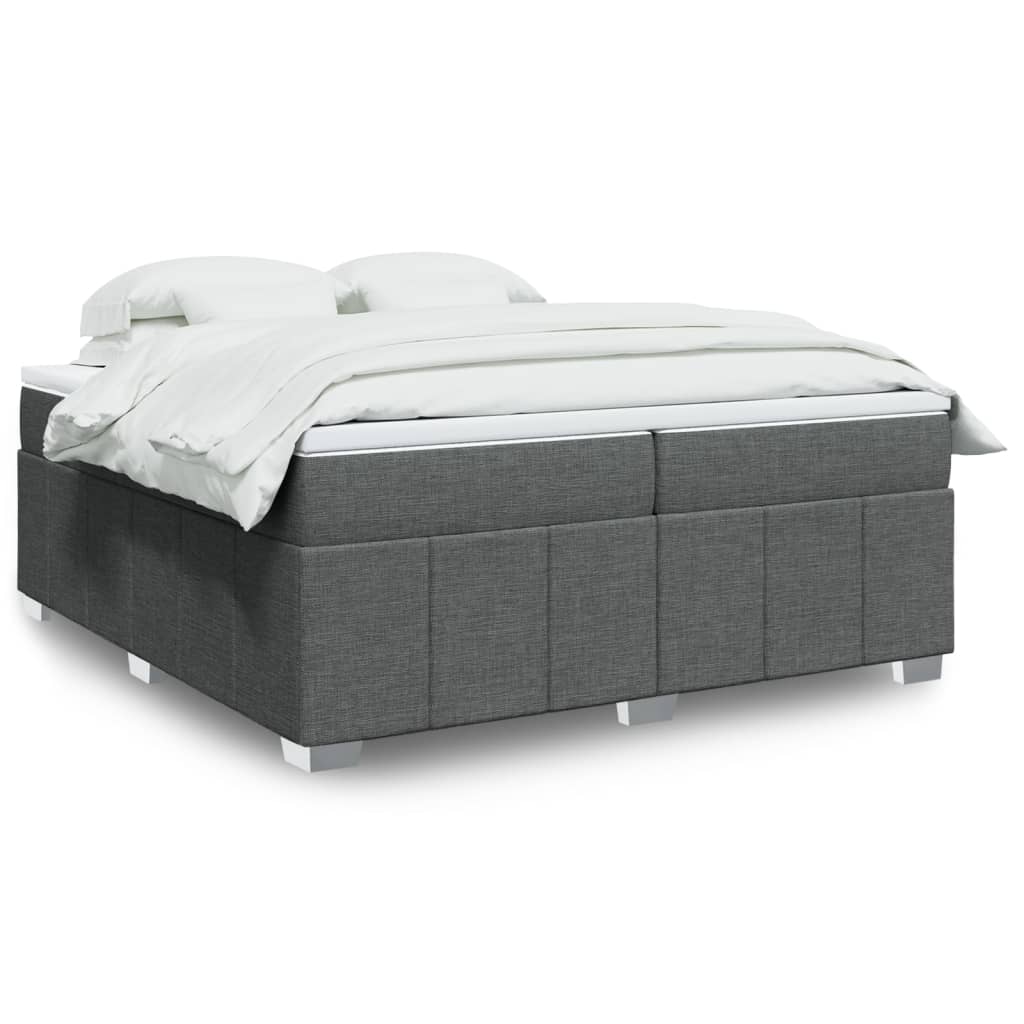 Box Spring Postel S Matrací Černá Textil