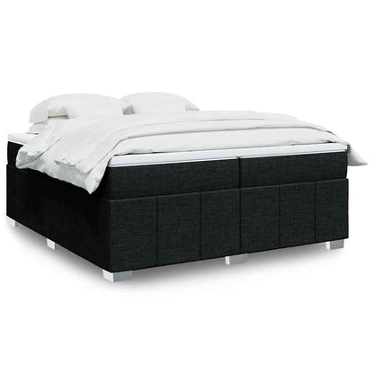 Box Spring Postel S Matrací Černá Textil