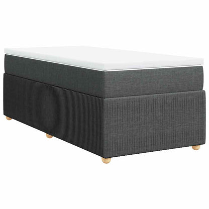 Box Spring Postel S Matrací Tmavě Šedá 90X200 Cm Textil