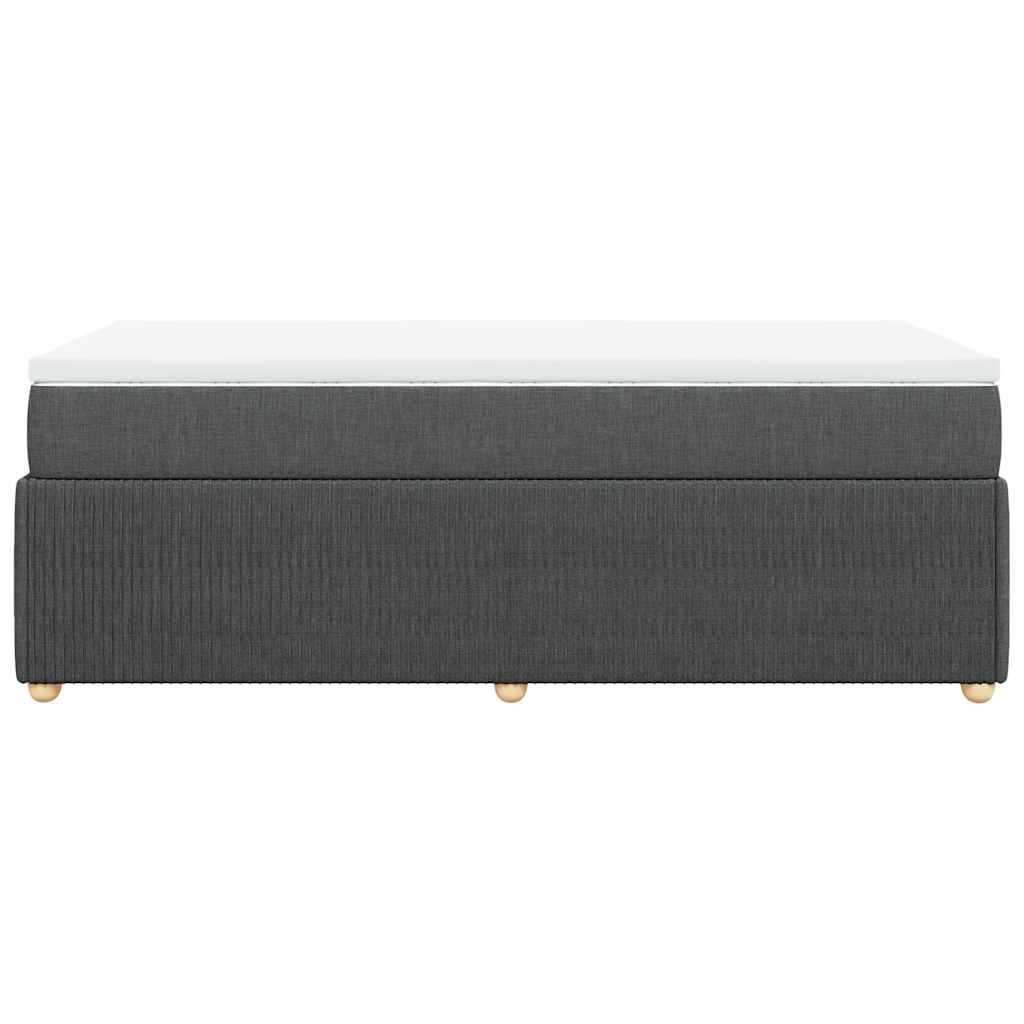 Box Spring Postel S Matrací Tmavě Šedá 90X200 Cm Textil