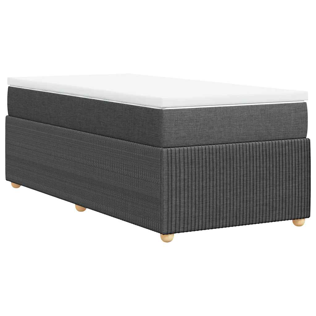 Box Spring Postel S Matrací Tmavě Šedá 90X200 Cm Textil