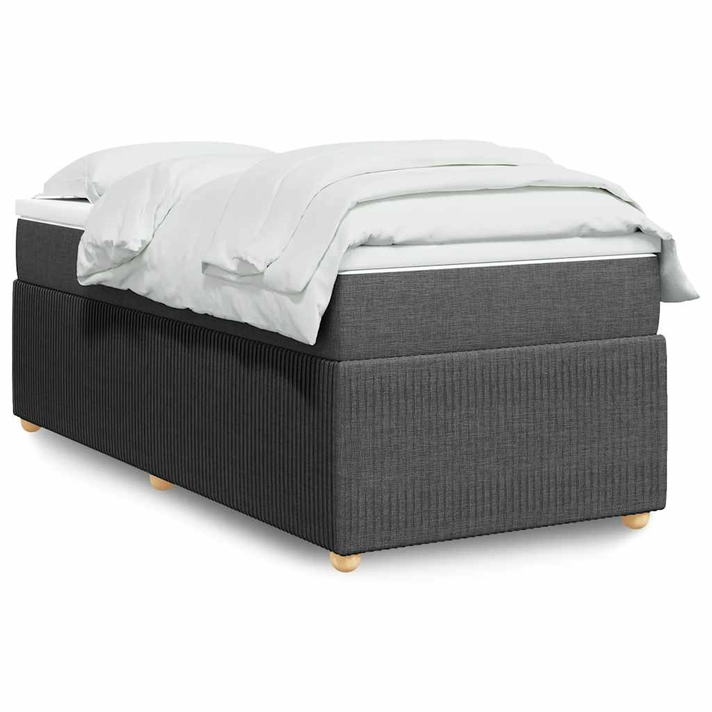 Box Spring Postel S Matrací Tmavě Šedá 90X200 Cm Textil