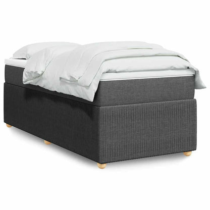 Box Spring Postel S Matrací Tmavě Šedá 90X200 Cm Textil