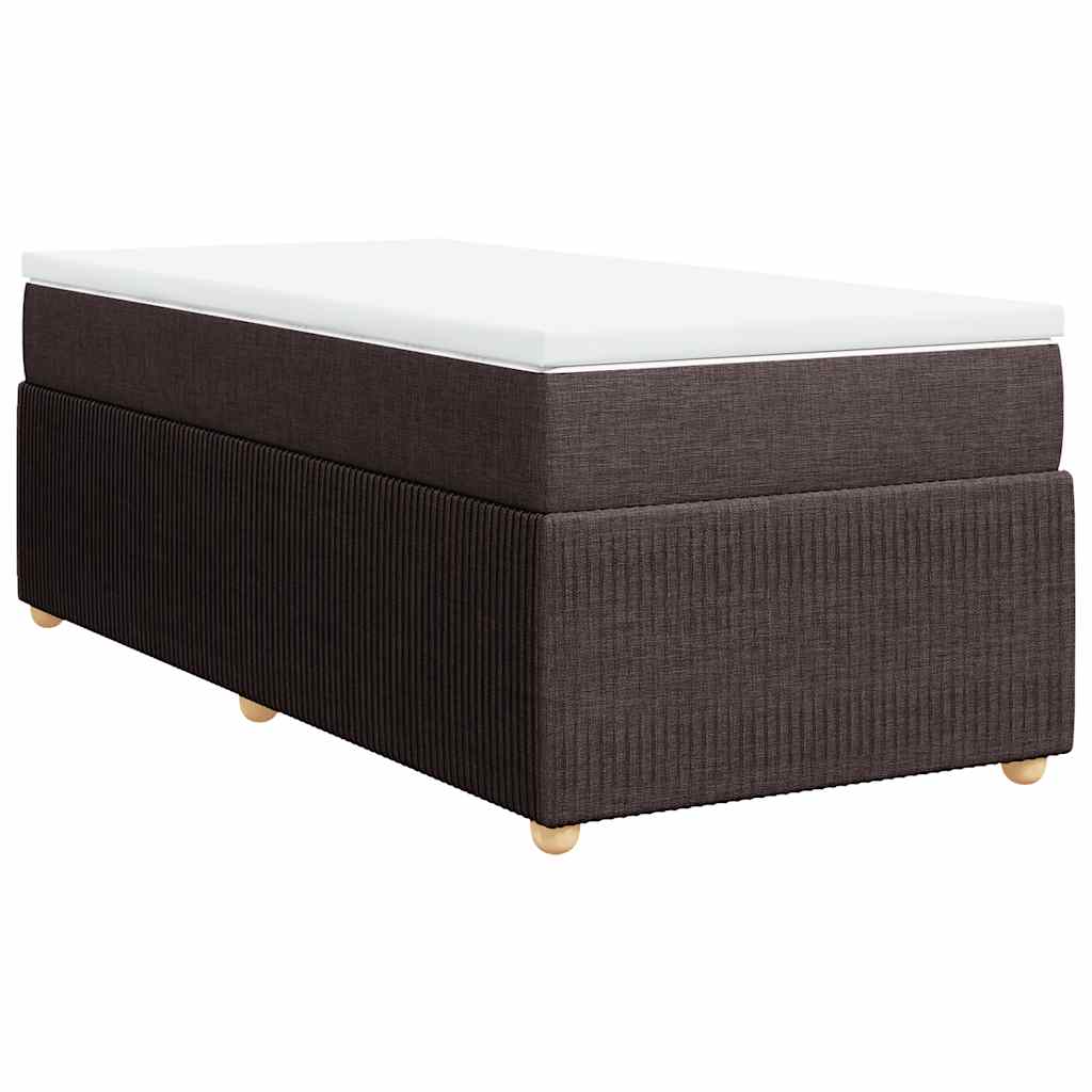 Box Spring Postel S Matrací Tmavě Hnědá 100 X 200 Cm Textil