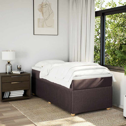 Box Spring Postel S Matrací Tmavě Hnědá 100 X 200 Cm Textil