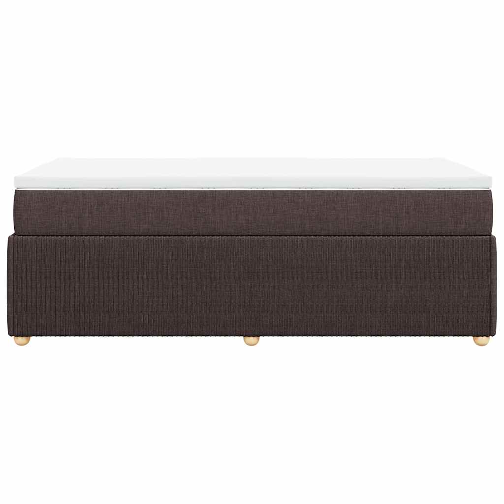 Box Spring Postel S Matrací Tmavě Hnědá 100 X 200 Cm Textil