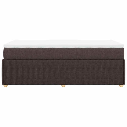 Box Spring Postel S Matrací Tmavě Hnědá 100 X 200 Cm Textil