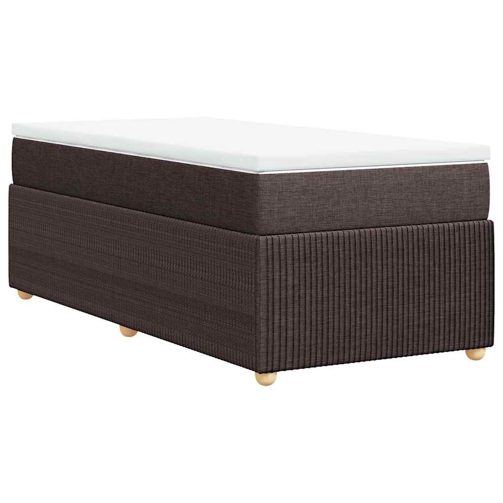 Box Spring Postel S Matrací Tmavě Hnědá 100 X 200 Cm Textil