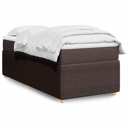 Box Spring Postel S Matrací Tmavě Hnědá 100 X 200 Cm Textil