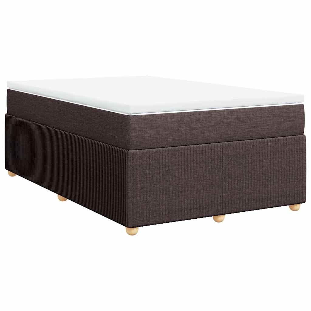 Box Spring Postel S Matrací Tmavě Hnědá 120X200 Cm Textil