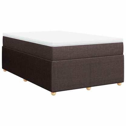 Box Spring Postel S Matrací Tmavě Hnědá 120X200 Cm Textil