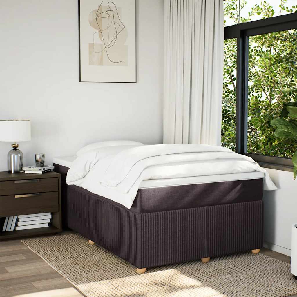 Box Spring Postel S Matrací Tmavě Hnědá 120X200 Cm Textil