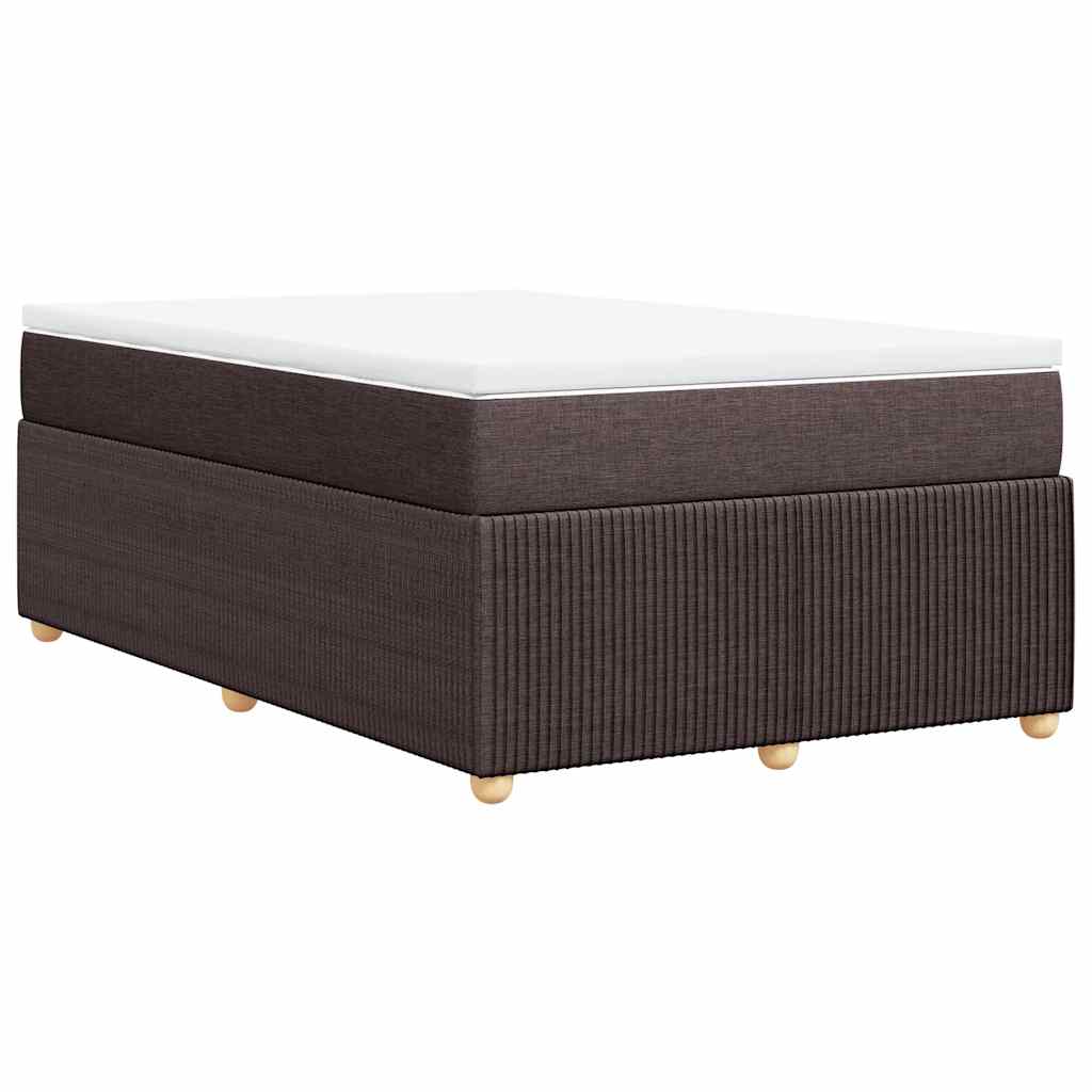 Box Spring Postel S Matrací Tmavě Hnědá 120X200 Cm Textil
