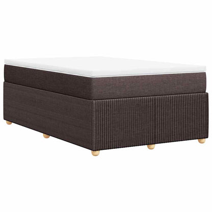 Box Spring Postel S Matrací Tmavě Hnědá 120X200 Cm Textil
