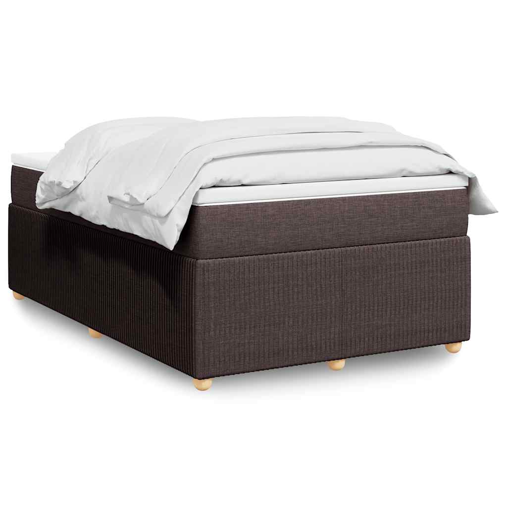 Box Spring Postel S Matrací Tmavě Hnědá 120X200 Cm Textil