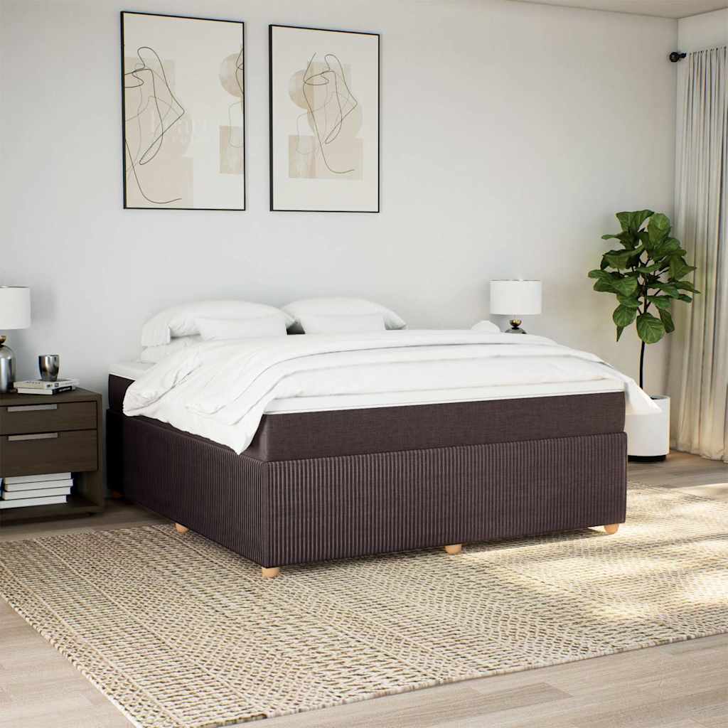 Box Spring Postel S Matrací Tmavě Hnědá 180X200 Cm Textil