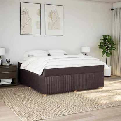 Box Spring Postel S Matrací Tmavě Hnědá 180X200 Cm Textil