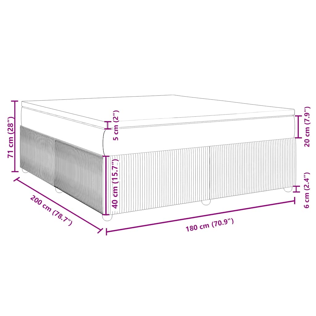 Box Spring Postel S Matrací Tmavě Hnědá 180X200 Cm Textil