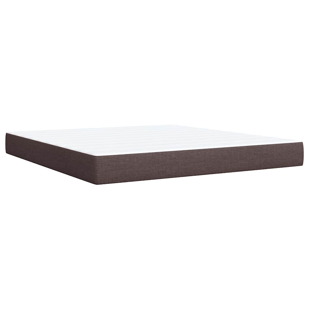 Box Spring Postel S Matrací Tmavě Hnědá 180X200 Cm Textil