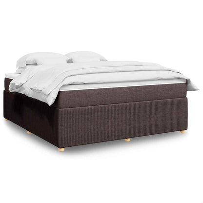 Box Spring Postel S Matrací Tmavě Hnědá 180X200 Cm Textil