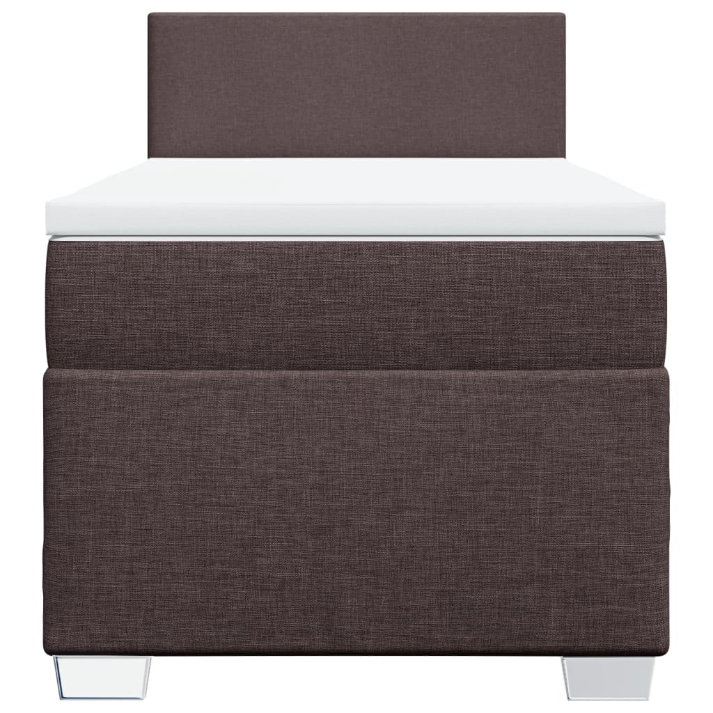 Box Spring Postel S Matrací Textil Tmavě Hnědá