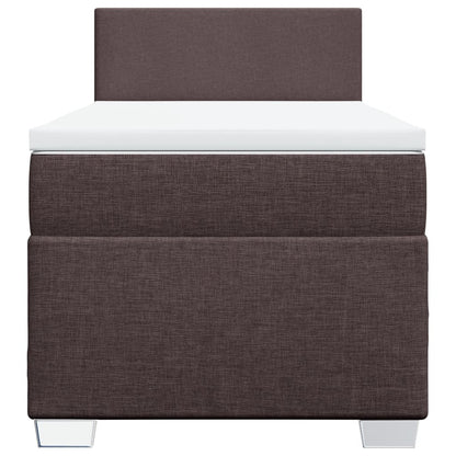 Box Spring Postel S Matrací Textil Tmavě Hnědá