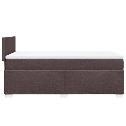 Box Spring Postel S Matrací Textil Tmavě Hnědá