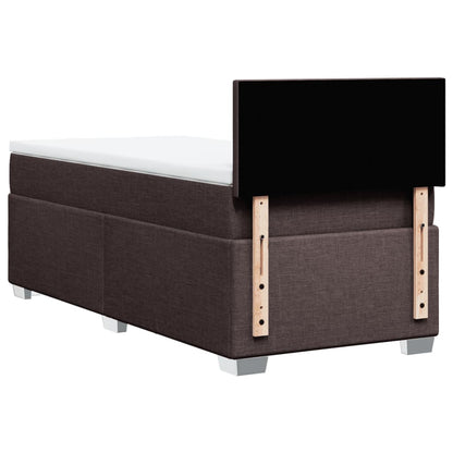 Box Spring Postel S Matrací Textil Tmavě Hnědá