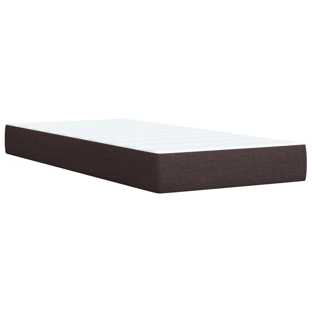 Box Spring Postel S Matrací Textil Tmavě Hnědá