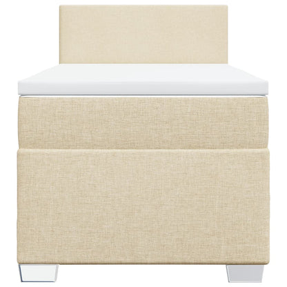 Box Spring Postel S Matrací Textil Krémová