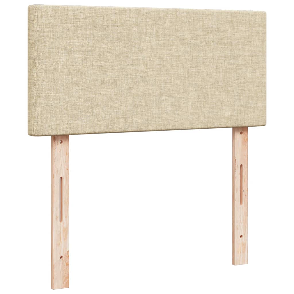 Box Spring Postel S Matrací Textil Krémová