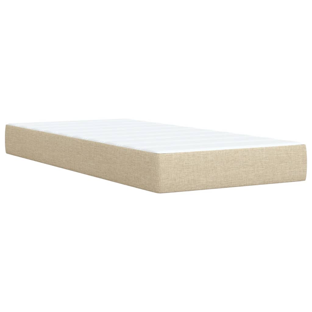Box Spring Postel S Matrací Textil Krémová