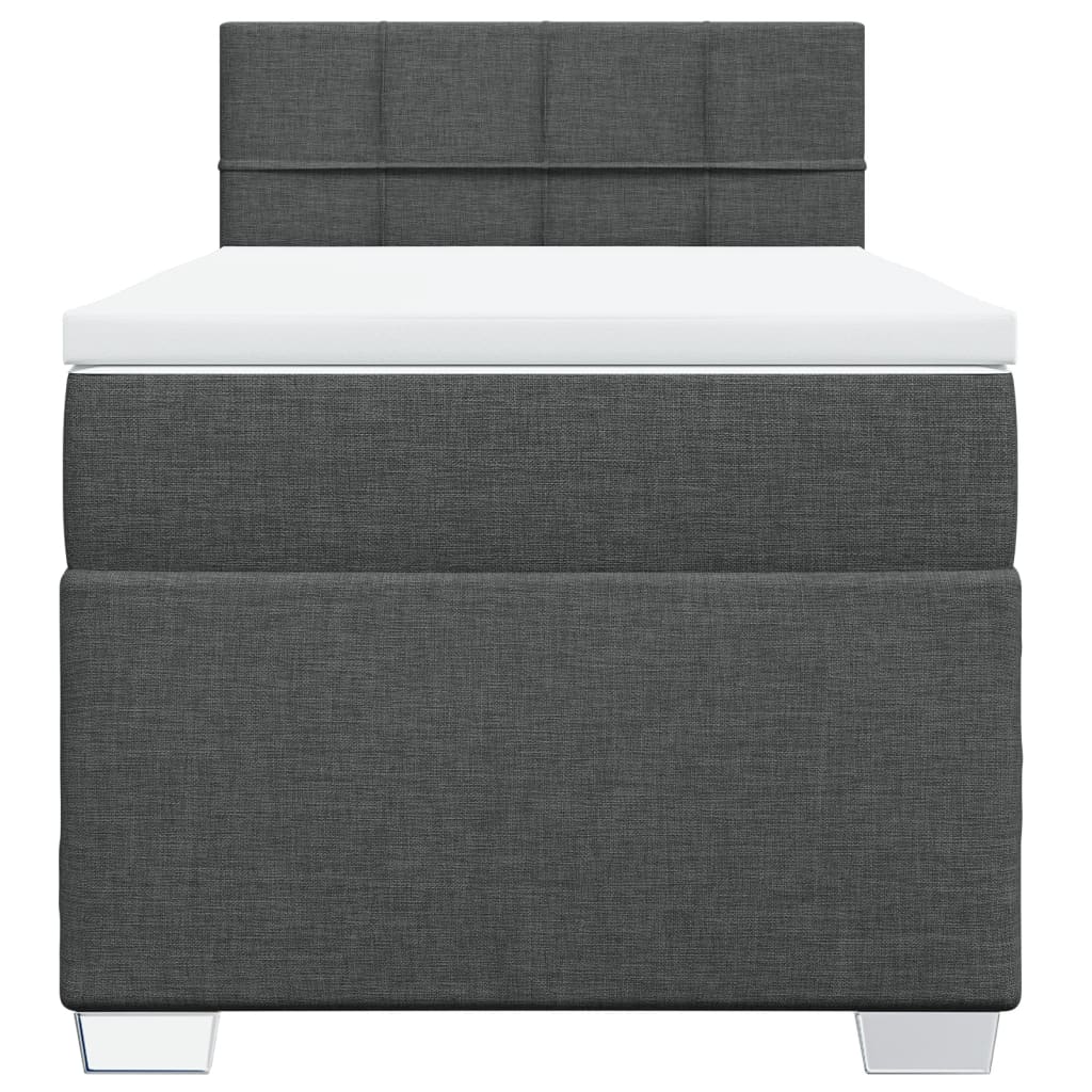 Box Spring Postel S Matrací Textil Tmavě Šedá