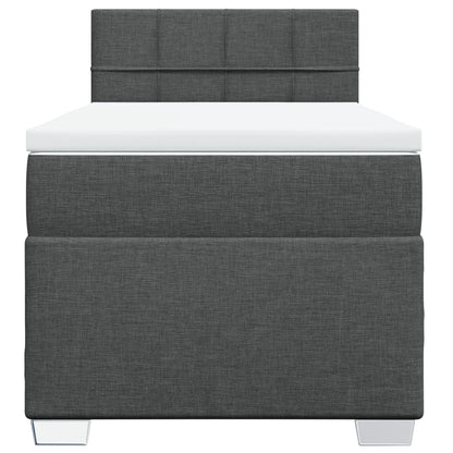 Box Spring Postel S Matrací Textil Tmavě Šedá